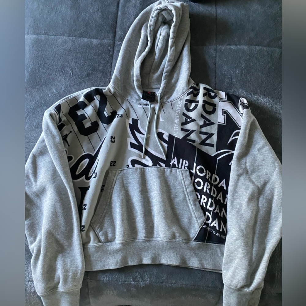 Gray Jordan cropped hoodie